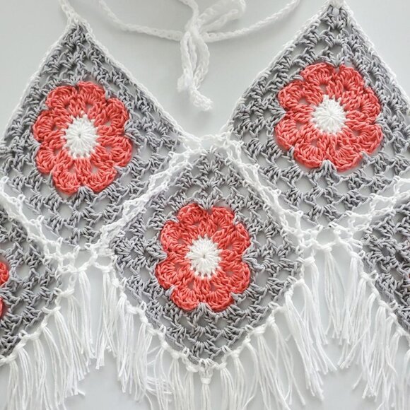 Handmade crochet granny square boho‎ top. - Picture 2 of 5